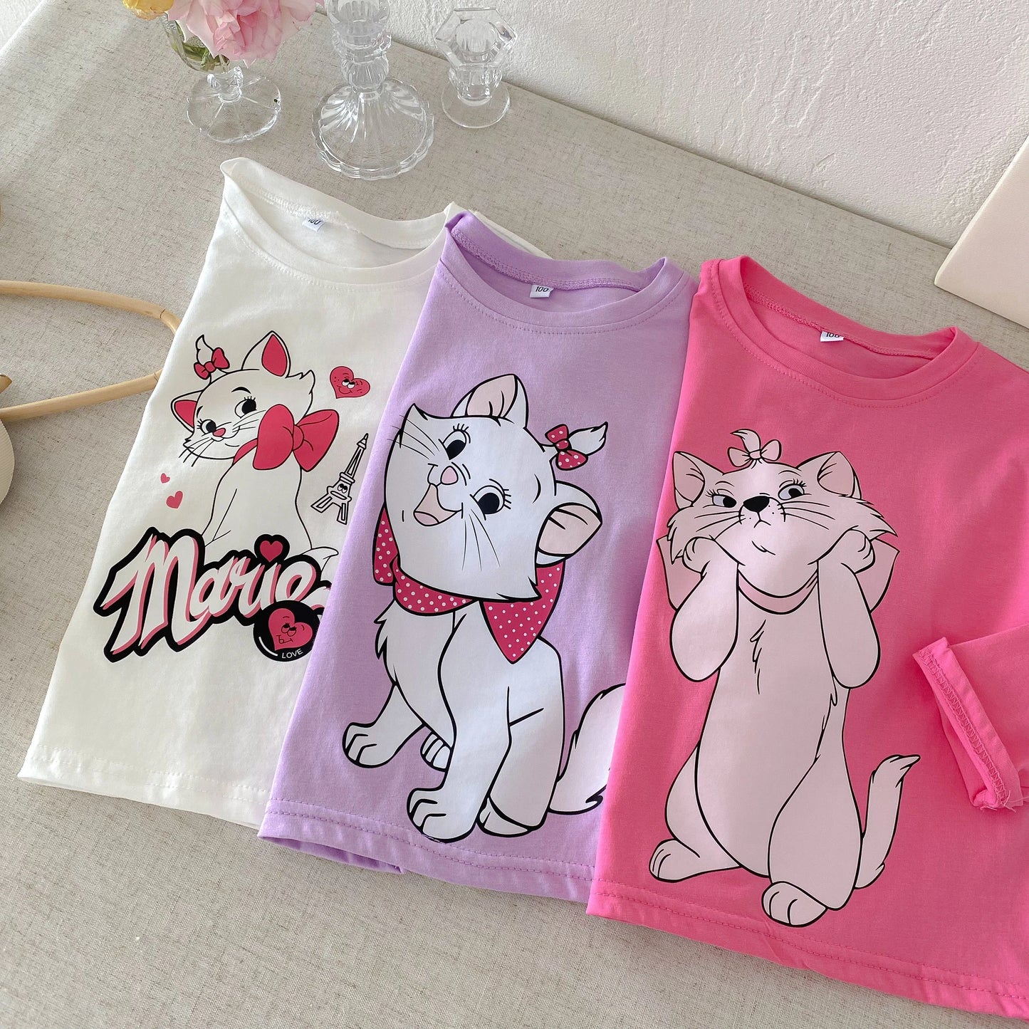 Marie Cat 100% Cotton Long Sleeve Top