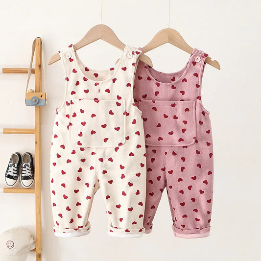 100% Cotton Overalls with Hearts