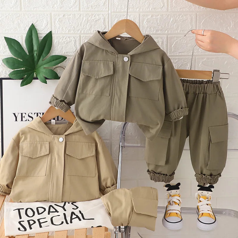 Hooded Windbreaker & Pants Set
