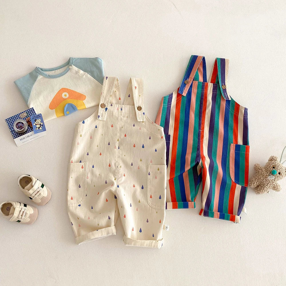 Spring Kids Fashion Overalls - Polka Dot & Striped Jumpsuits!
