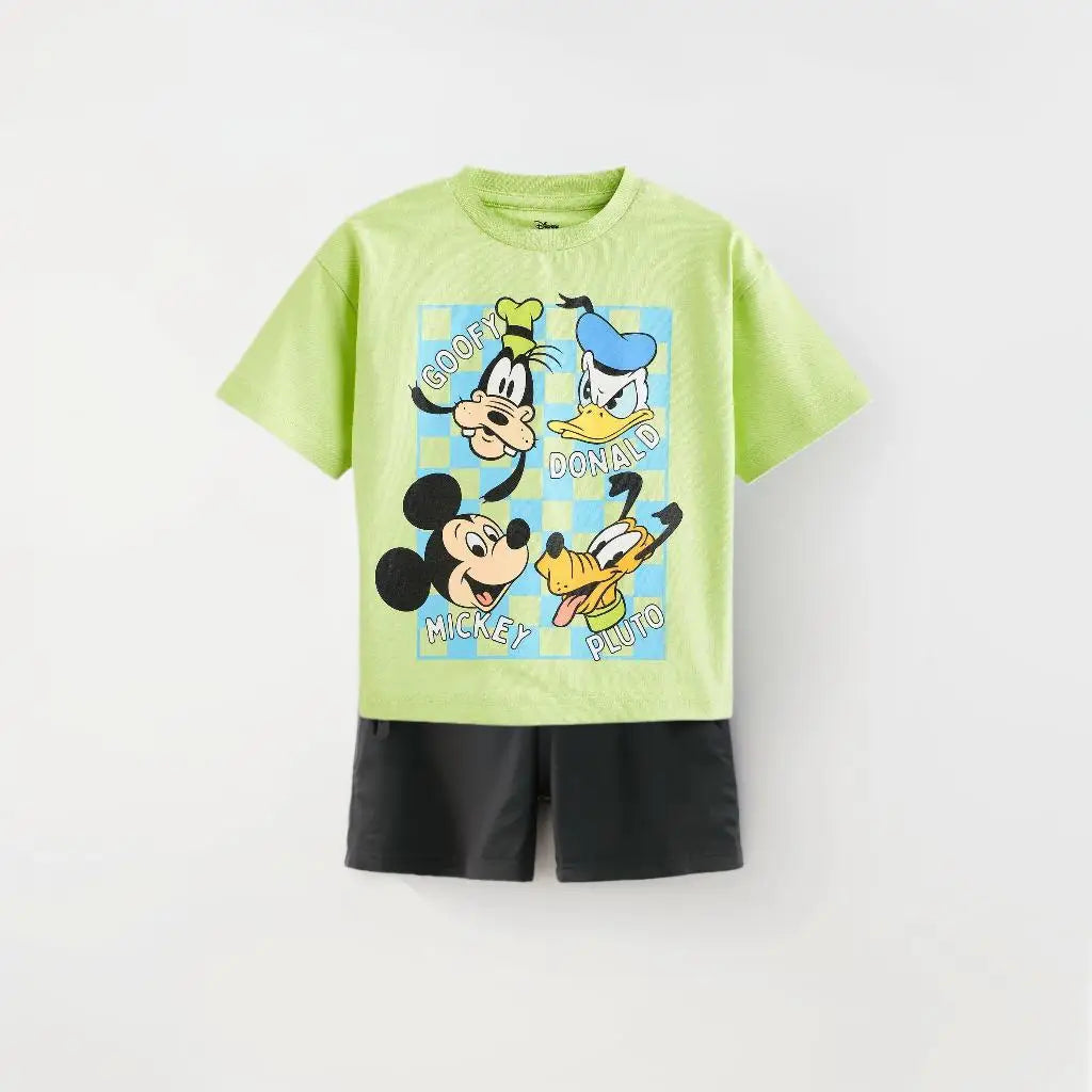Cute Cartoon T-Shirt & Shorts Set