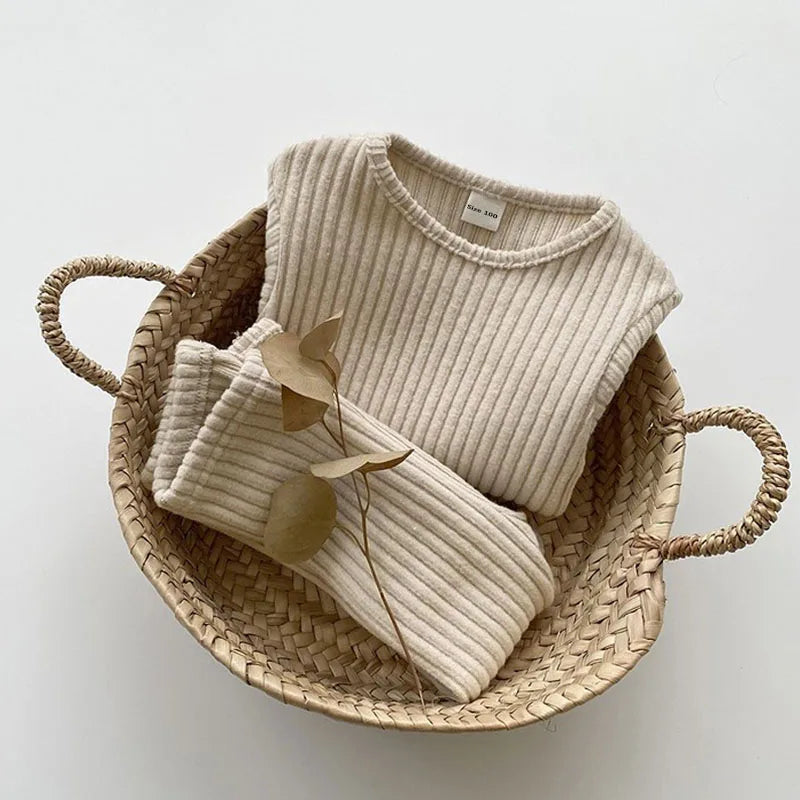 Cotton and Cashmere Knit Sweater Top And Leggings Set