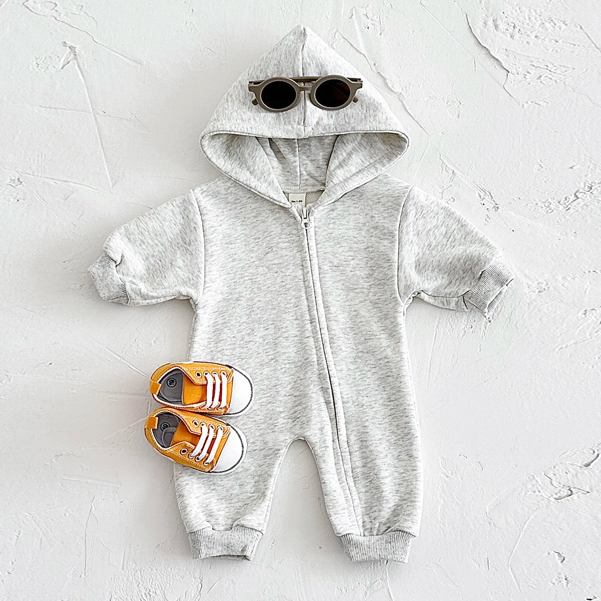 Baby Thick & Warm Zip-Up Hooded Bodysuits