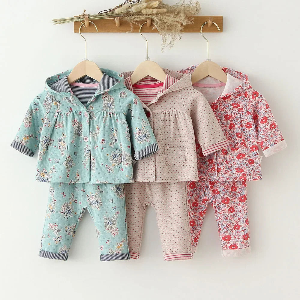 Hooded Knit Coat and Matching Pants Set