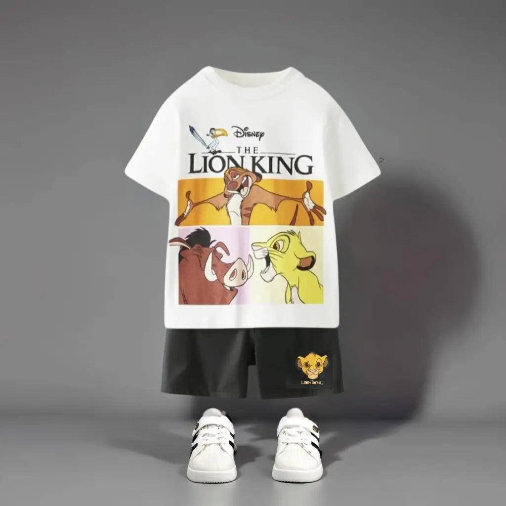 Premium 100% Cotton Lion King T-Shirt & Shorts Set