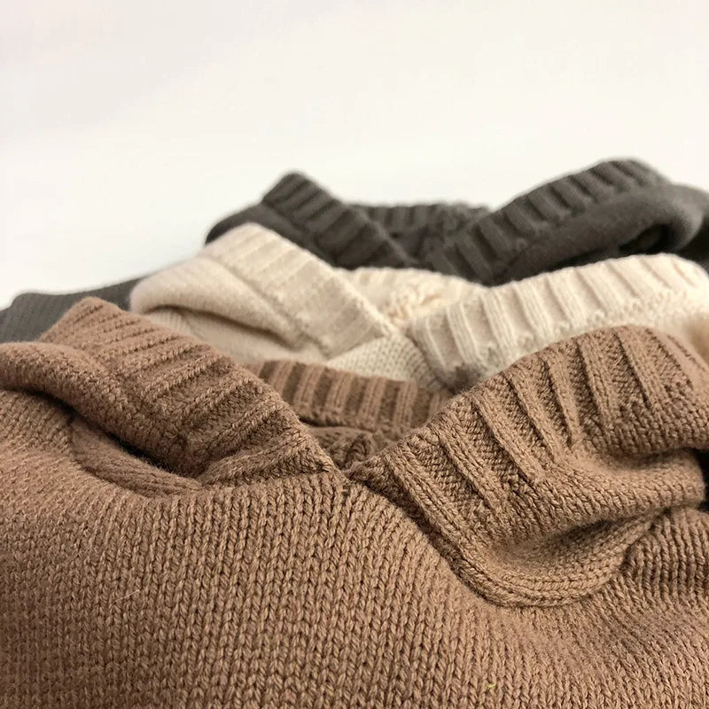 Cozy Hooded Knit Soft Cotton Pullover