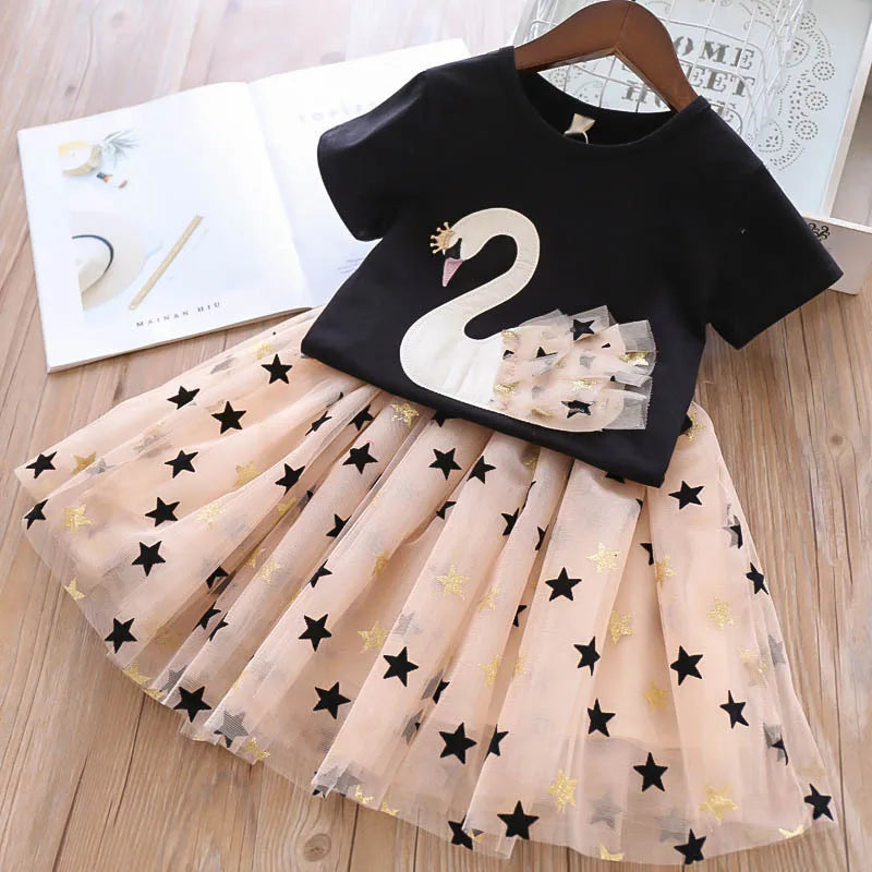 Swan T-Shirt & Skirt Set