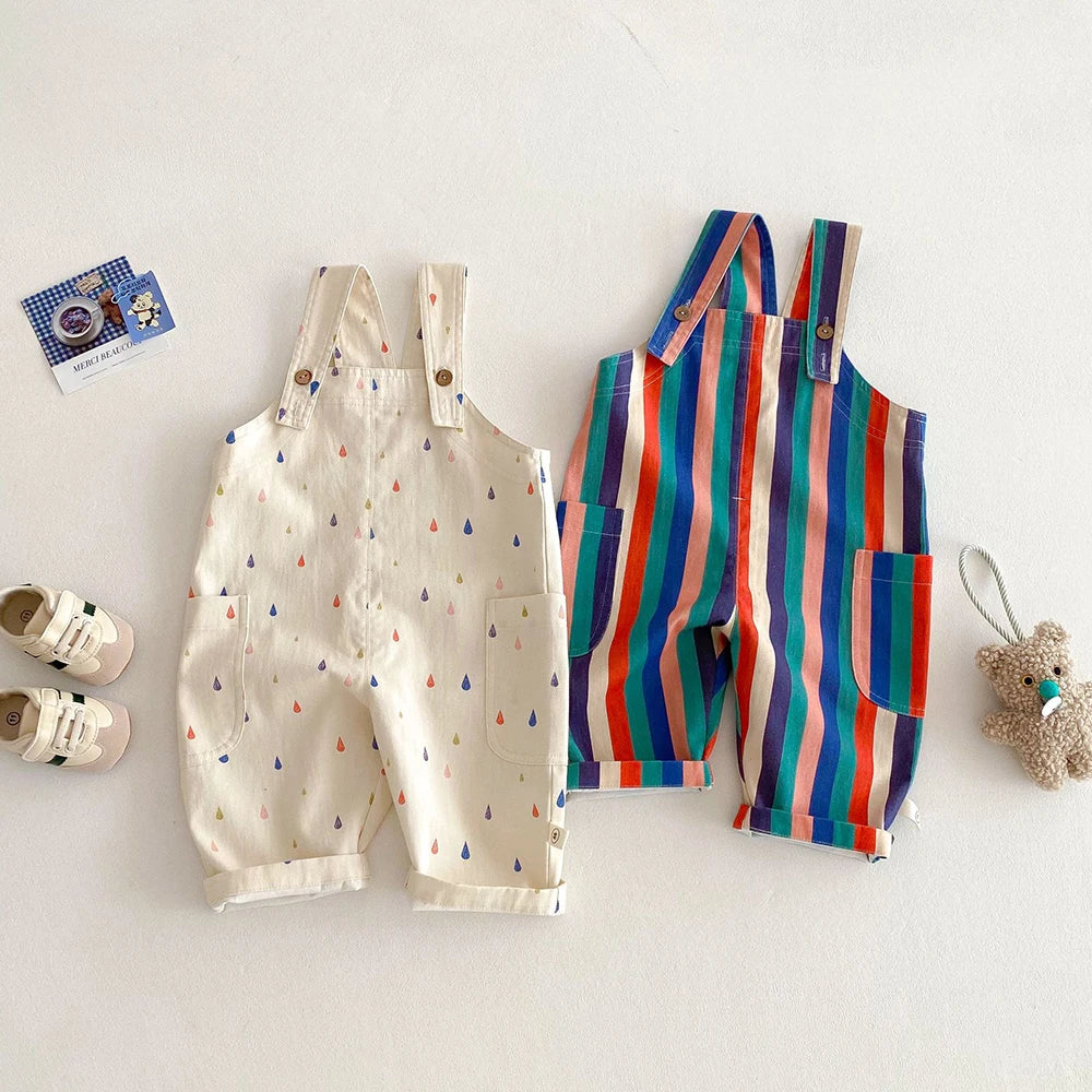 Spring Kids Fashion Overalls - Polka Dot & Striped Jumpsuits!