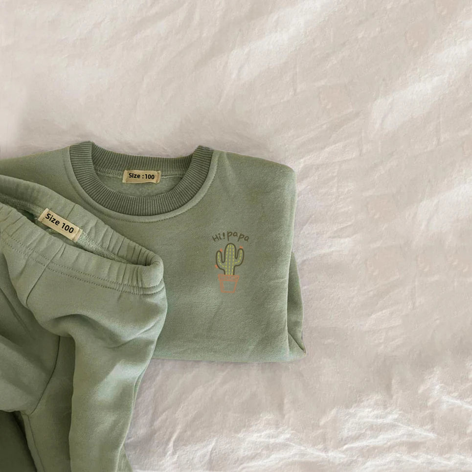 Cozy Fleece Cotton Pullover & Matching Pants Set