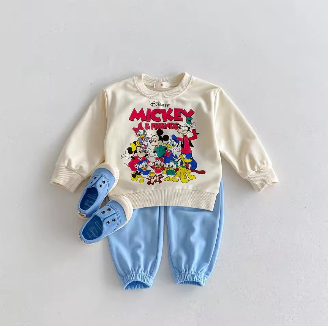 Mickey And Friends Soft Cotton Pullover Top and Pants Set