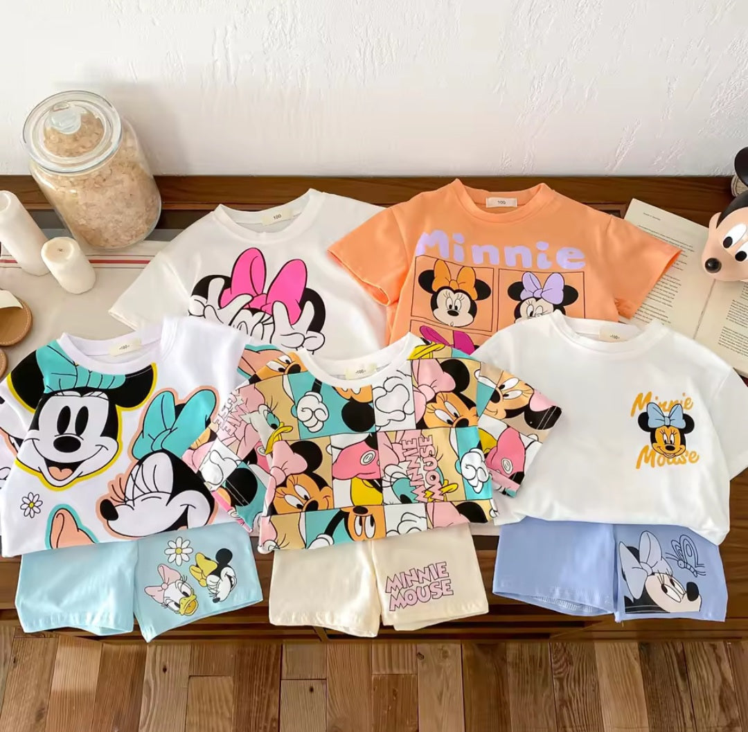 100% Cotton Minnie Mouse T-Shirt & Shorts Set