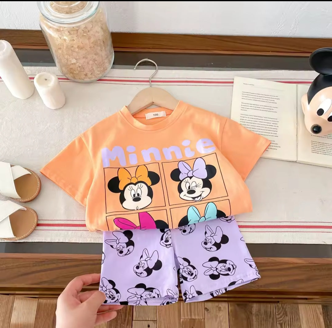 100% Cotton Minnie T-Shirt and Shorts Set