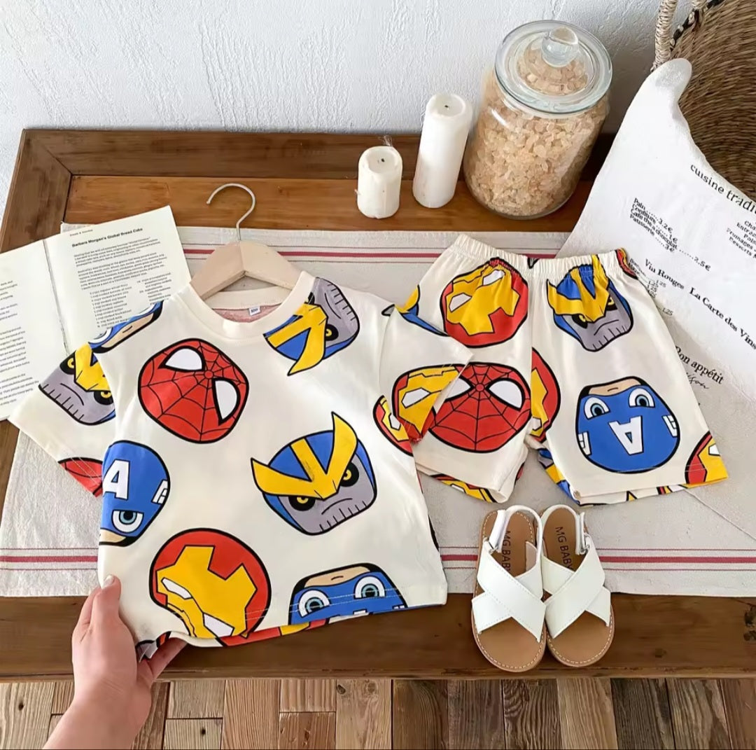 Trendy 100% Cotton Marvel Tracksuit – Perfect for Summer Fun!