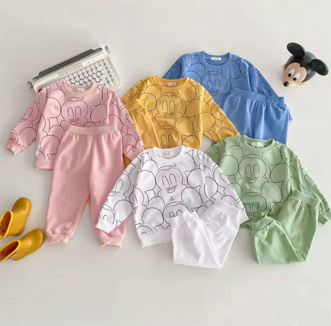 Soft Cotton Mickey Hoodie & Sweatpants Set