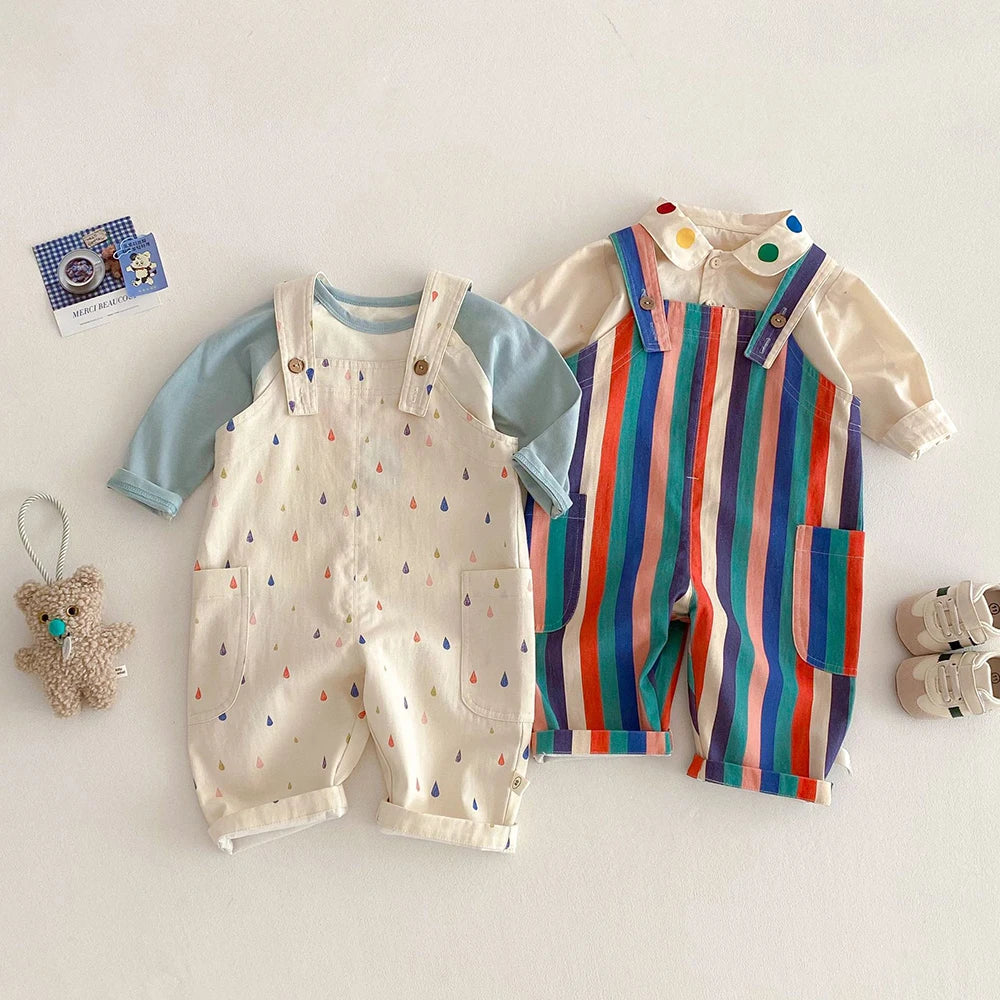 Spring Kids Fashion Overalls - Polka Dot & Striped Jumpsuits!