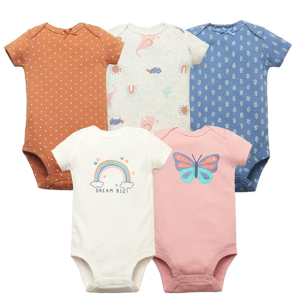 100% Cotton Cartoon Bodysuit Set (5pcs)