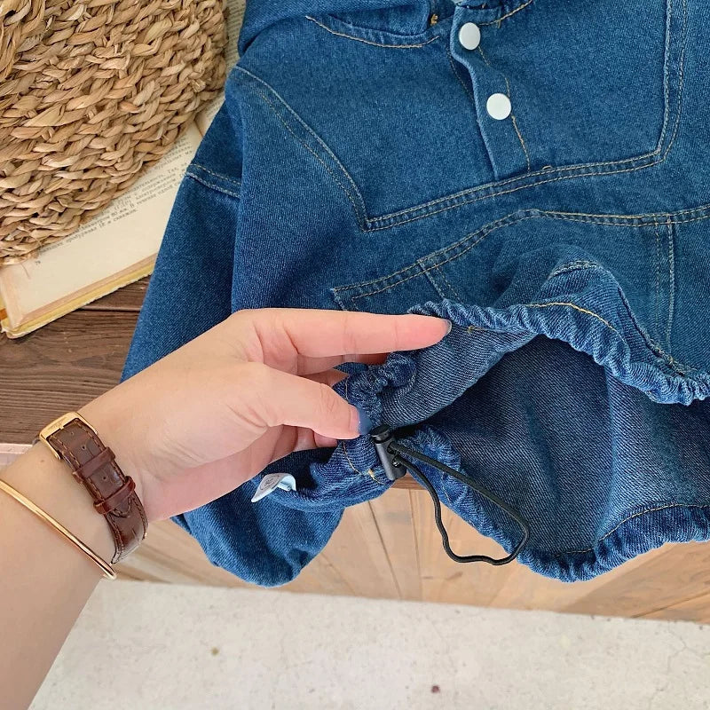 Denim Sweatshirt With Pants Set