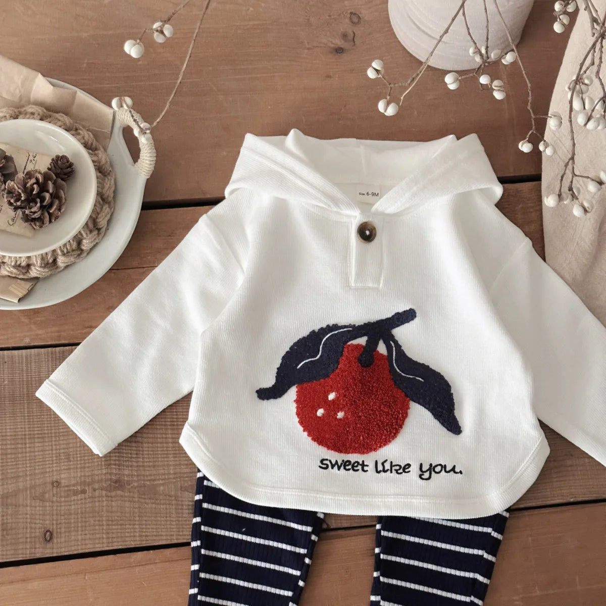 Winter Warm Cherry Set Hawthorn Hooded Top & Pants