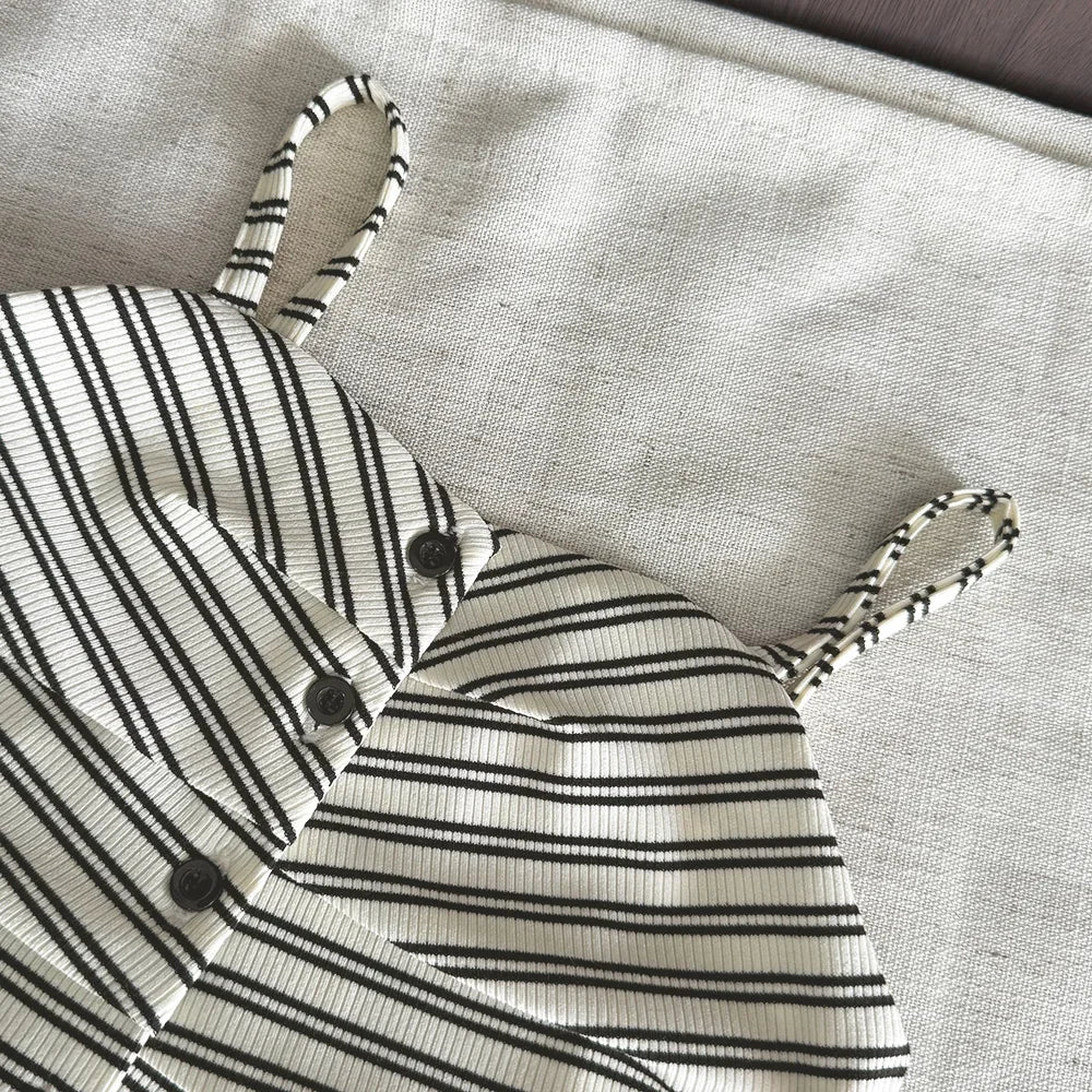 Sleeveless Striped Top & Matching Shorts Set