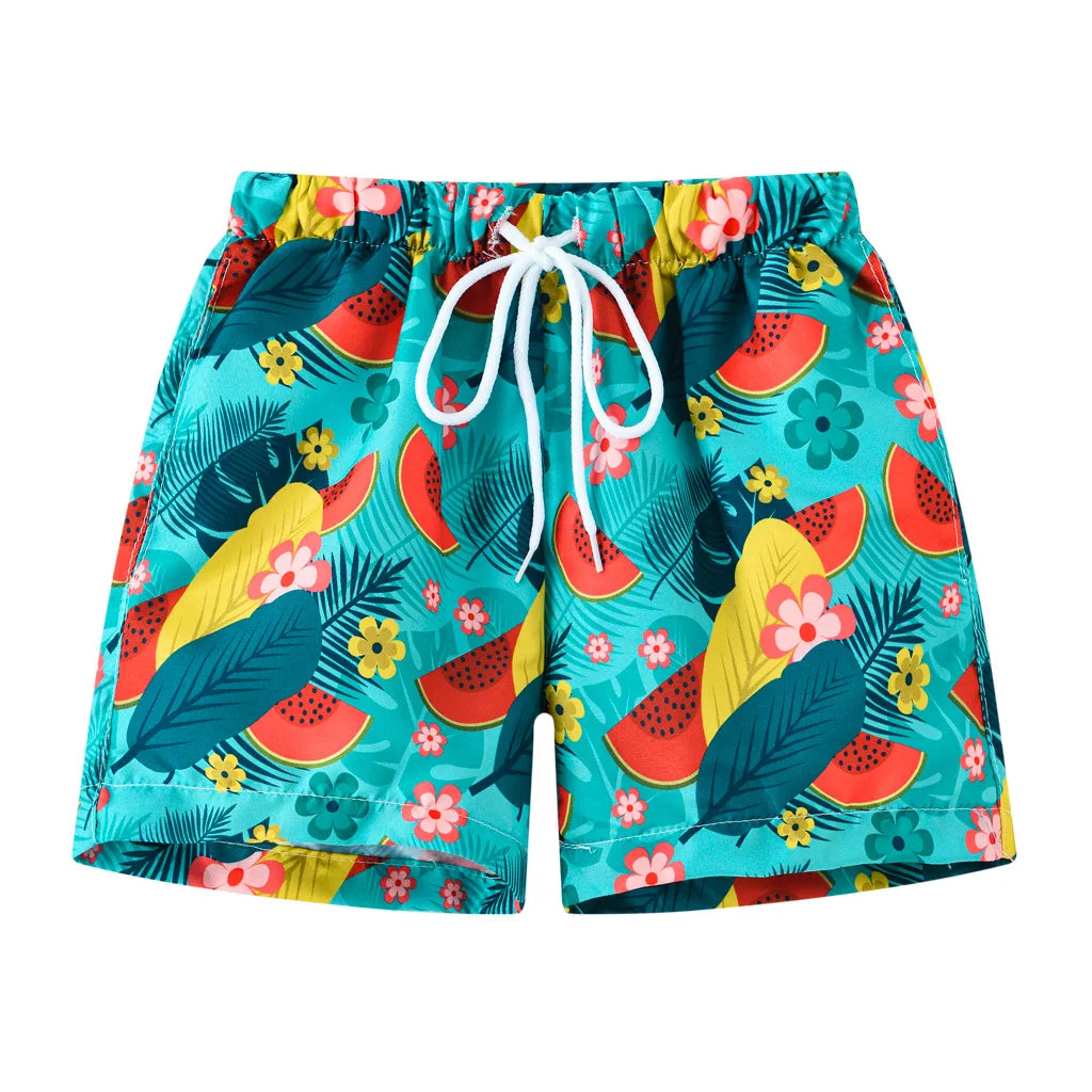 Summer Boys' Cartoon Swim Trunks