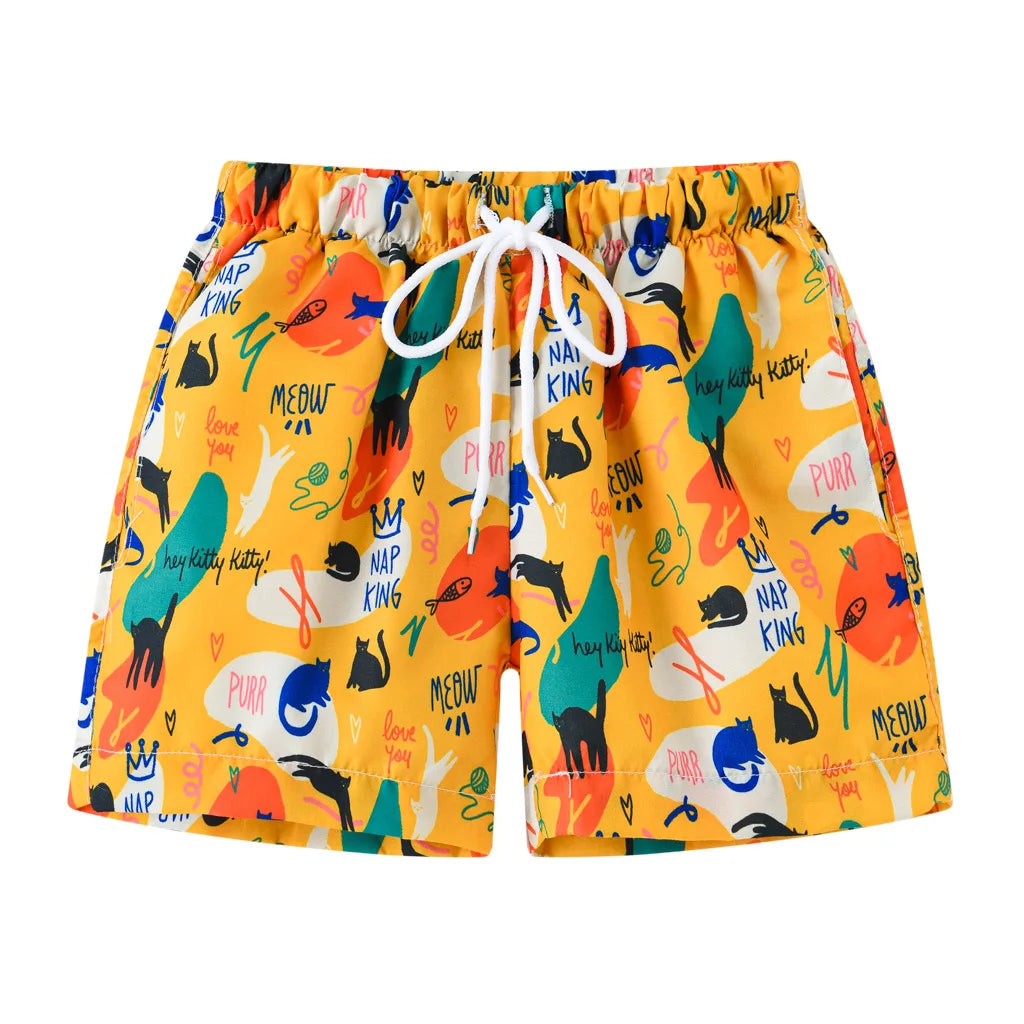 Summer Boys' Cartoon Swim Trunks