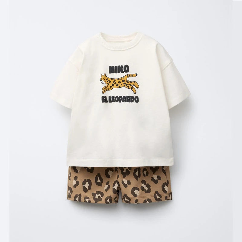 Loose T-Shirt & Shorts Cotton Set