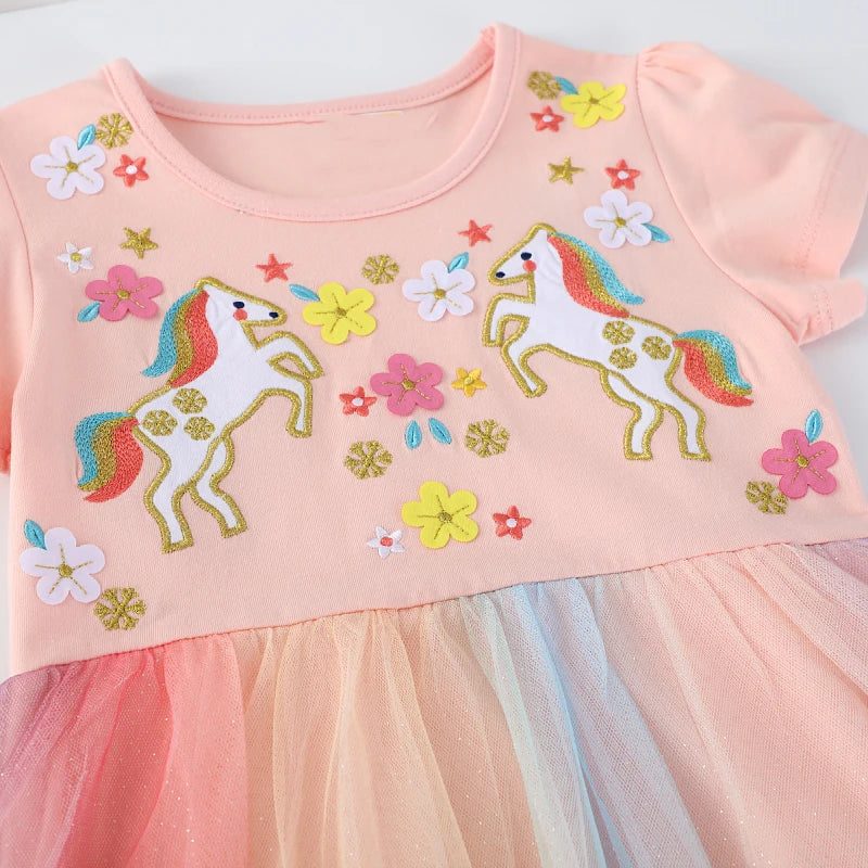 Flower Unicorns 100% Cotton Summer Dress