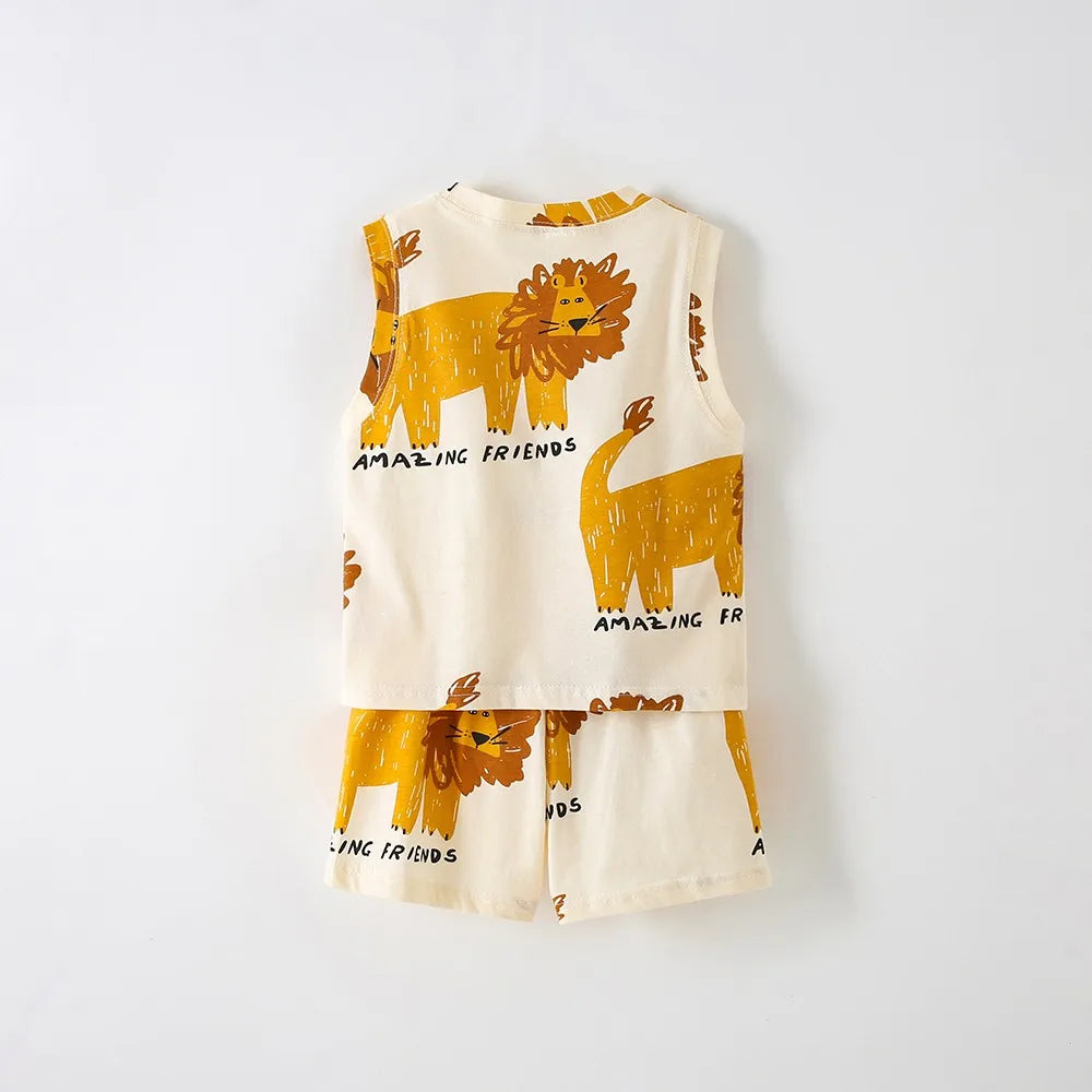 Sleeveless Top & Short 100% Cotton Set