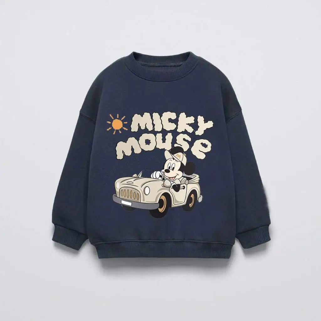 Driving Mickey Mouse Navy Blue Hoodie