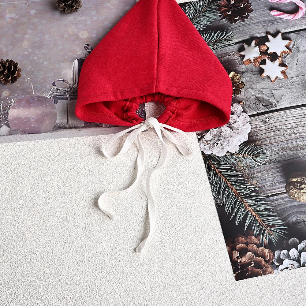 Christmas Fur Lining Bodysuit Christmas Tree Embroidery With Hat