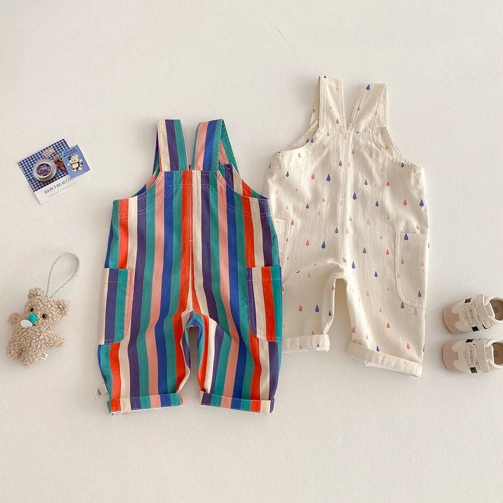 Spring Kids Fashion Overalls - Polka Dot & Striped Jumpsuits!