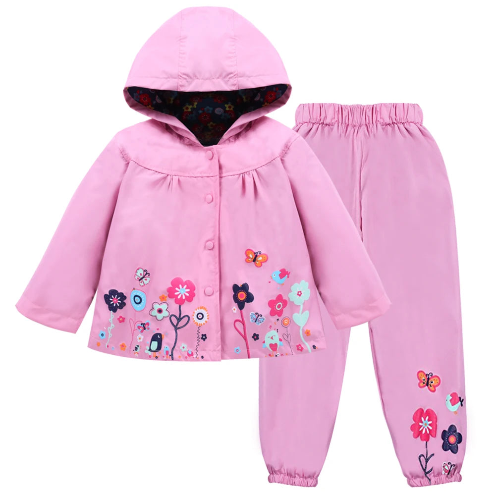 Waterproof 2-Piece Hooded Coat & Pants Set