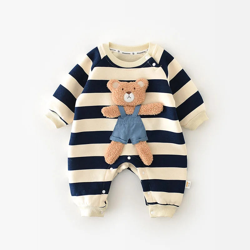 Bear Thicken Lining Rompers Jumpsuit