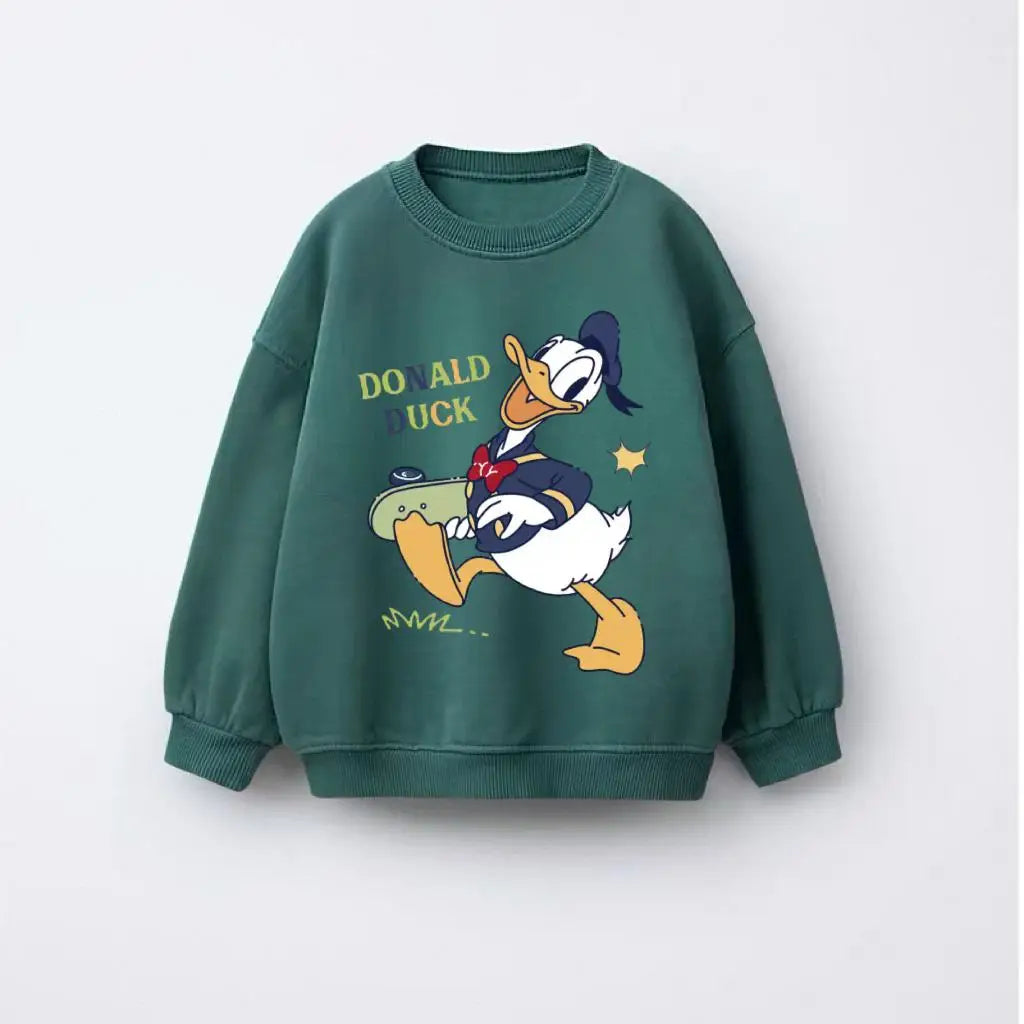 Happy Donald Duck Forest Green Hoodie