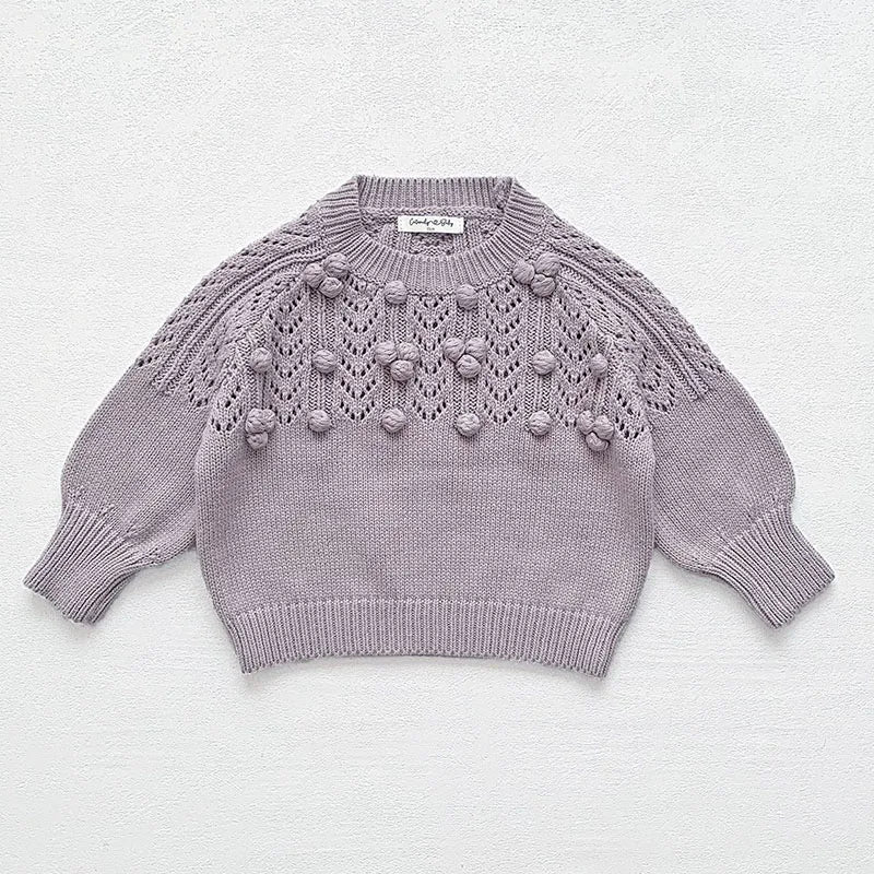 Knitted Long Sleeved Solid Loose Sweater Pullover