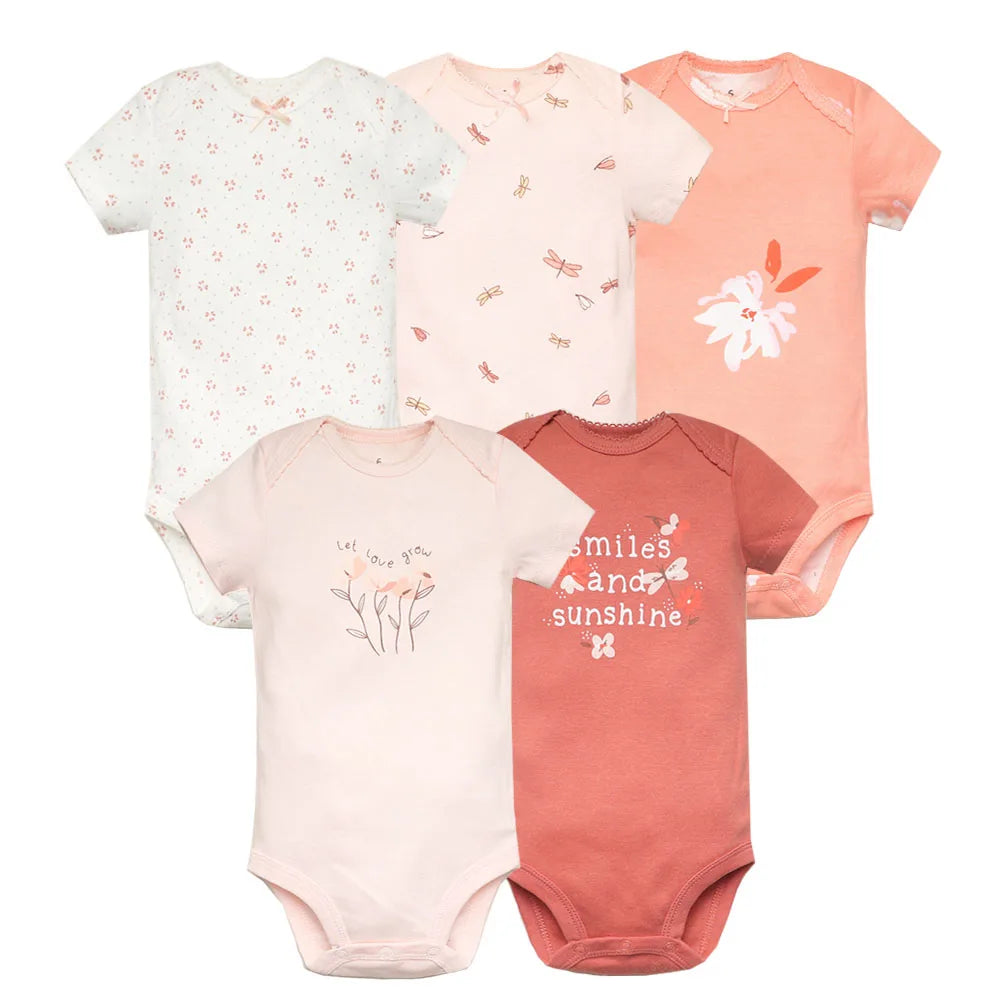 100% Cotton Cartoon Bodysuit Set (5pcs)