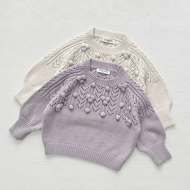 Knitted Long Sleeved Solid Loose Sweater Pullover