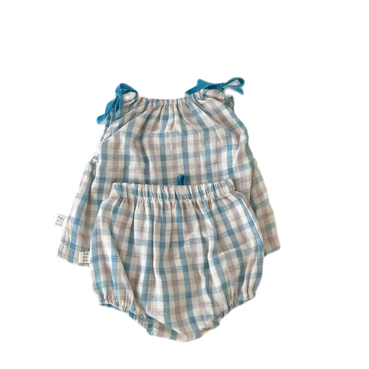 Plaid Shirt and Short Pants Set