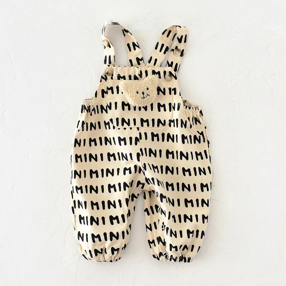100% Cotton Striped Onesie with Teddy Bear