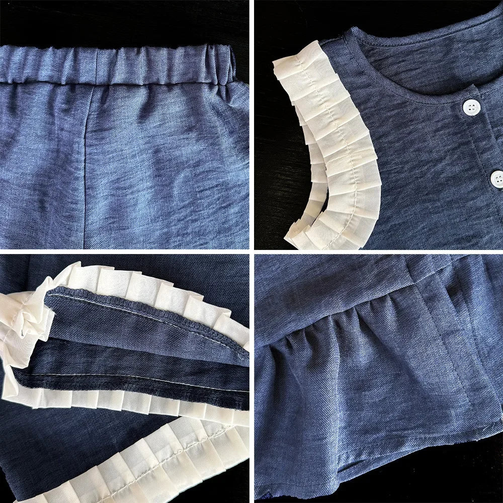 Lace Splicing Sleeveless Top & Pants 2-piece Set