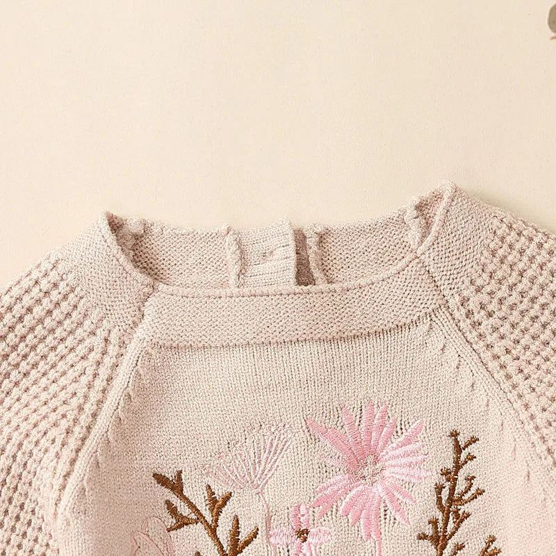 Soft Cotton Flower Embroidery Romper