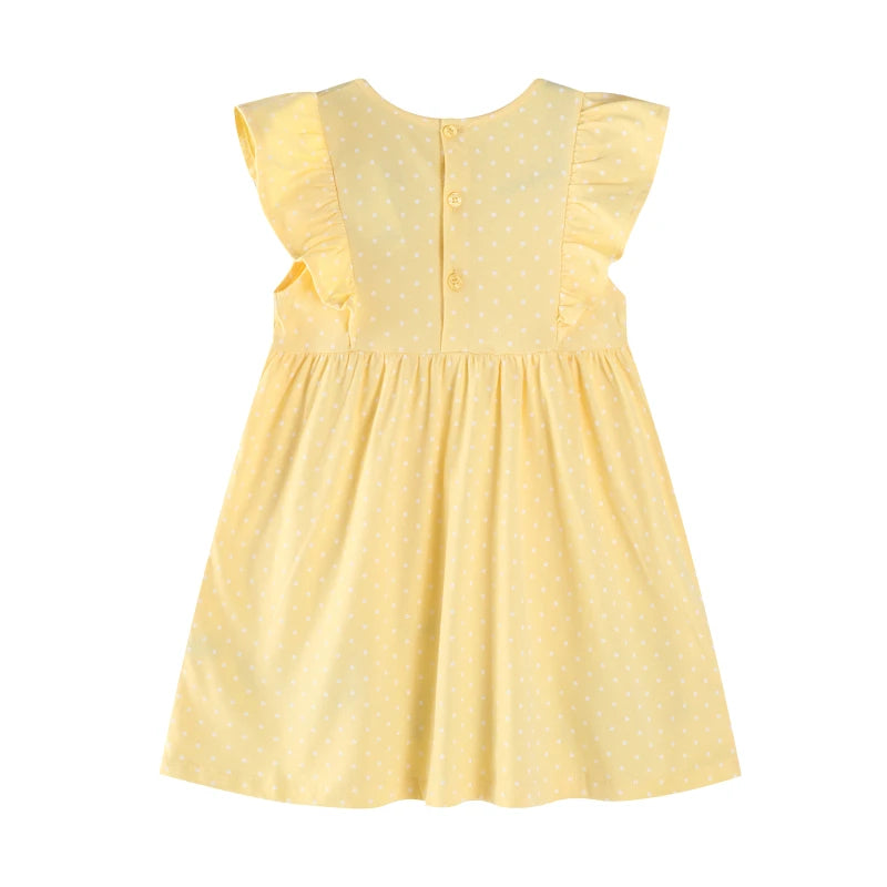 Girls 2025 Summer Cotton Rabbits With Flowers Dress