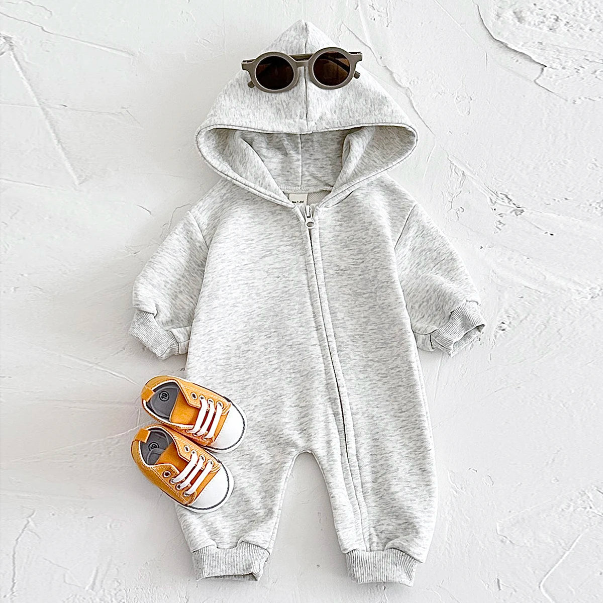 Baby Thick & Warm Zip-Up Hooded Bodysuits