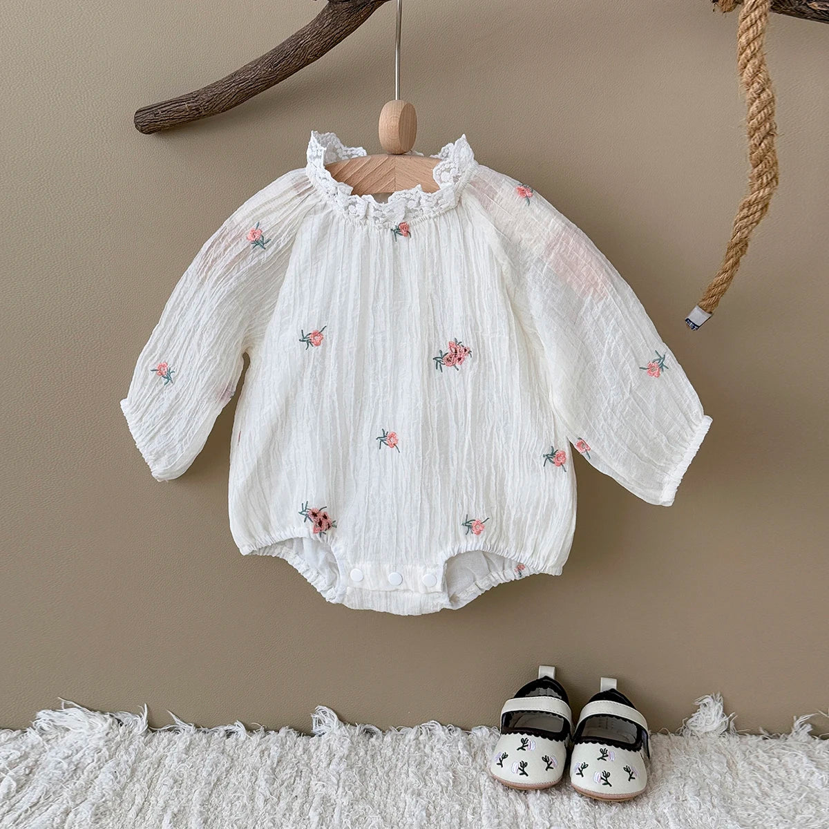 Bubble Romper Long Sleeve Soft Jumpsuit