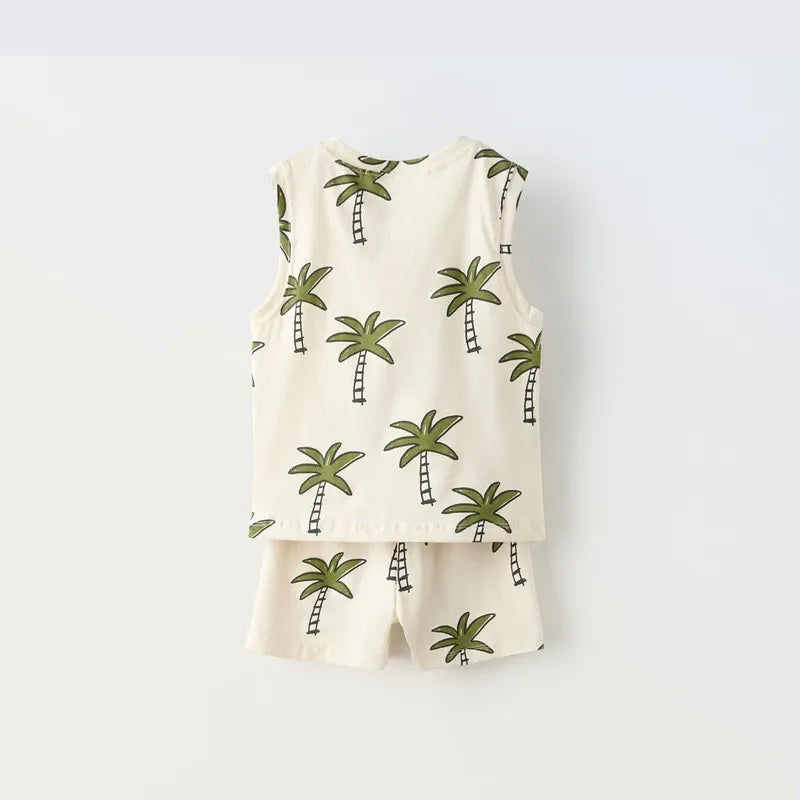 Sleeveless Top & Short 100% Cotton Set