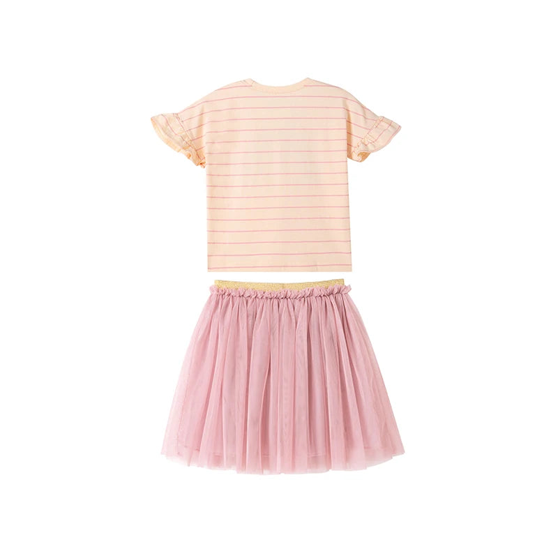Rainbow 100% Cotton Summer T-Shirt & Skirt Set
