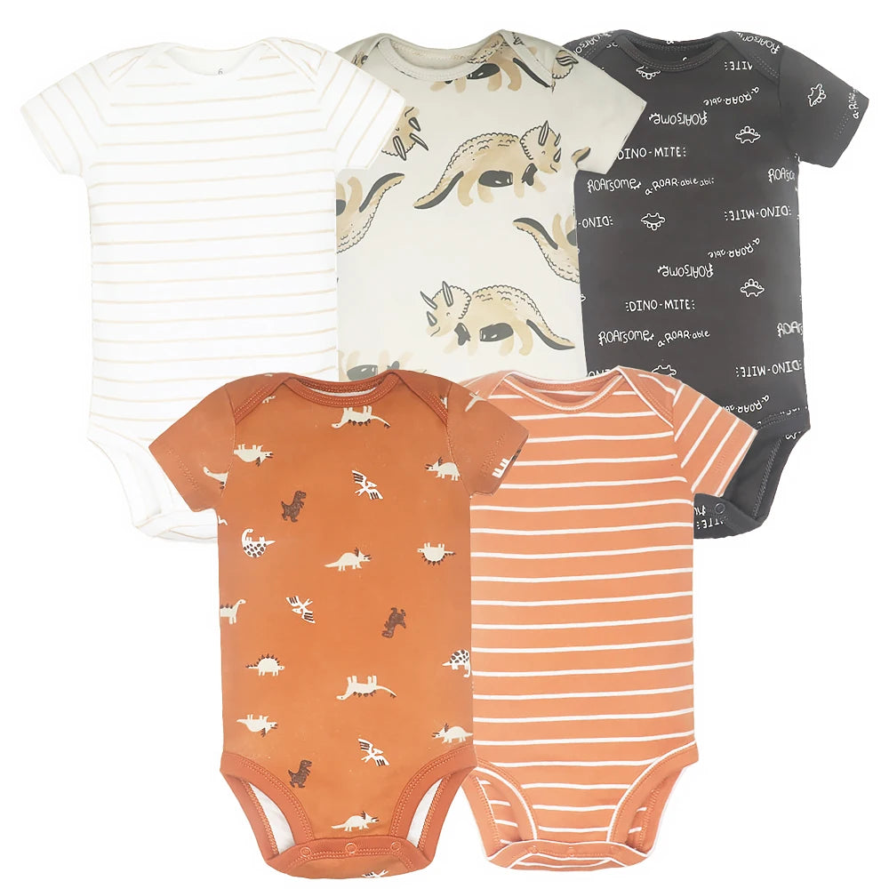 100% Cotton Cartoon Bodysuit Set (5pcs)