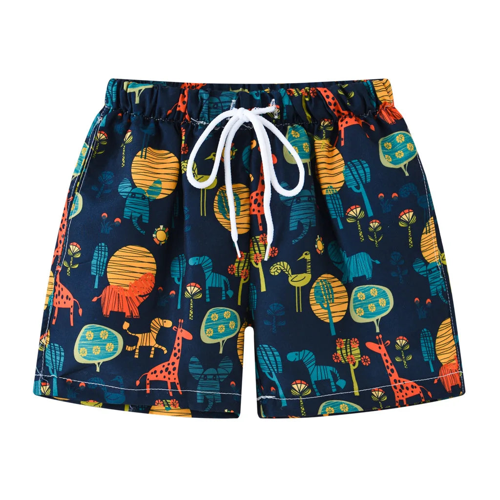 Summer Boys' Cartoon Swim Trunks