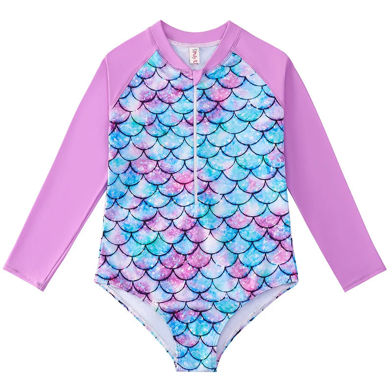 Premium Mermaid Long-Sleeve Swimsuit – Magical & Comfortable!