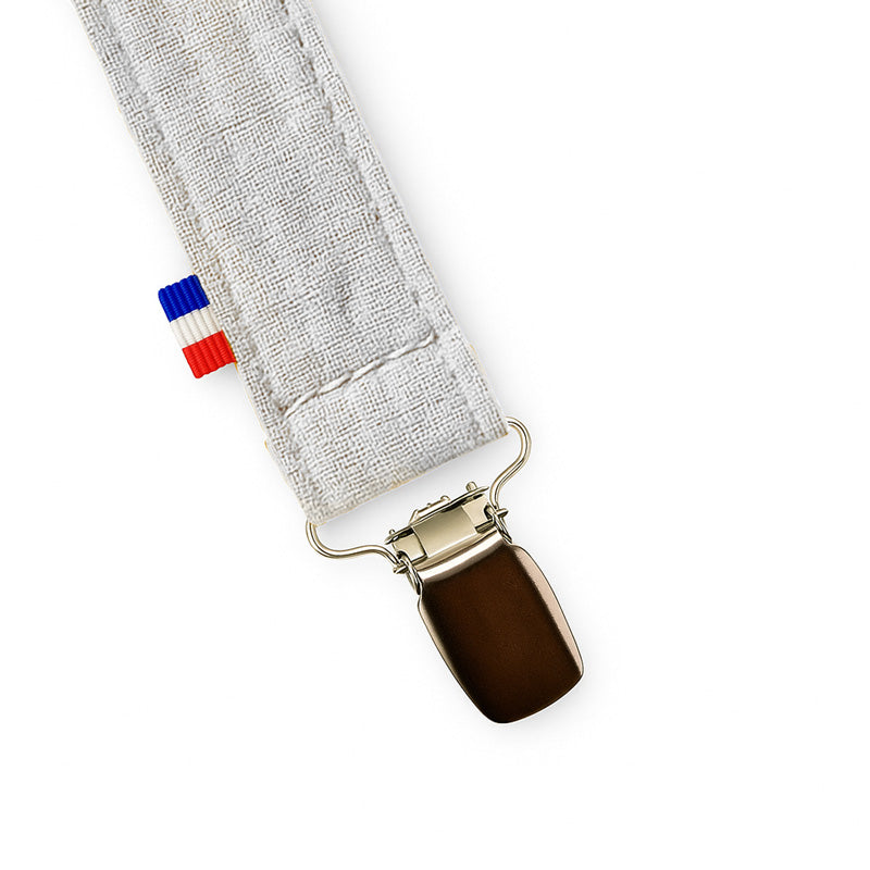attache tetine en coton bio blanc papate